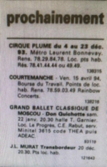 Le Progrès de Lyon, 1993: concert de Murat 'prochainement' le 20 décembre