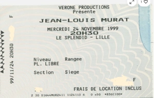 Billet de concert - Lille 24-11-1999