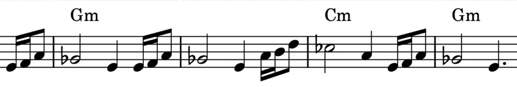 Le riff dans l'intro